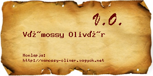Vámossy Olivér névjegykártya